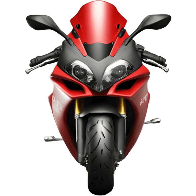 Moto ducati rouge avec un sourire  emoji