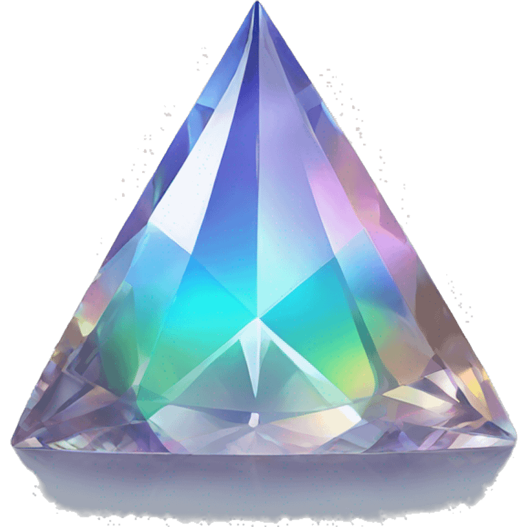 Pyramid-shaped 56-carat iridescent diamond crystal emoji