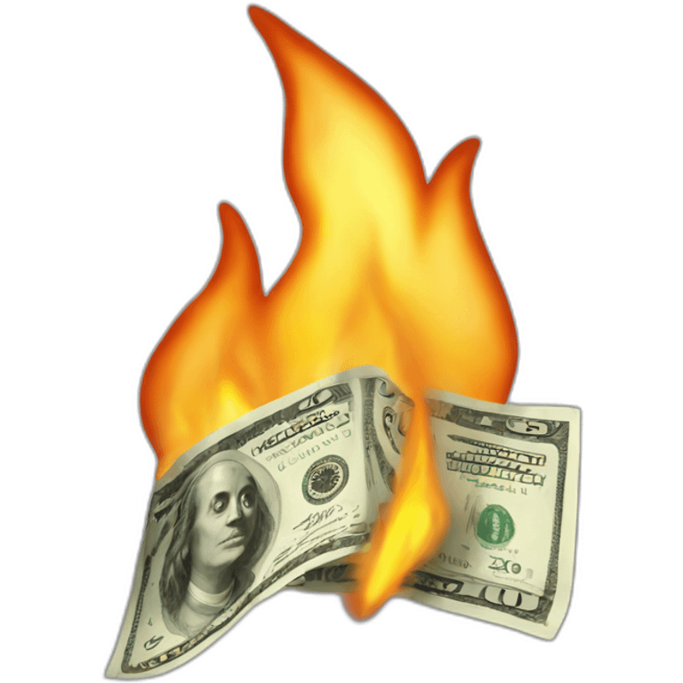 Money burning emoji