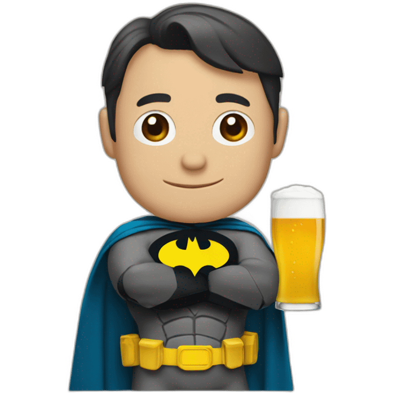 Batman buvant une bière emoji