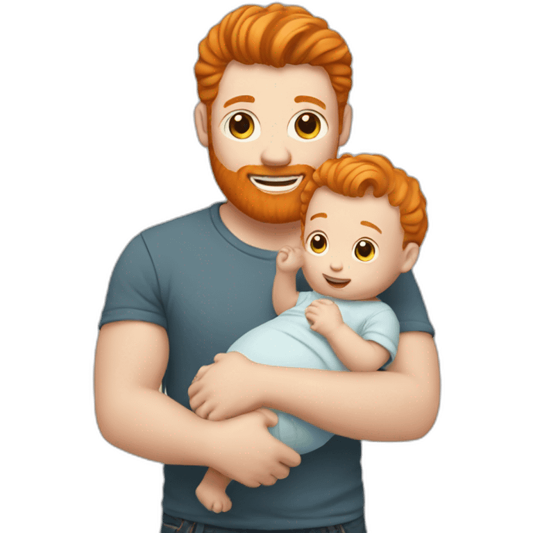 ginger men with baby emoji