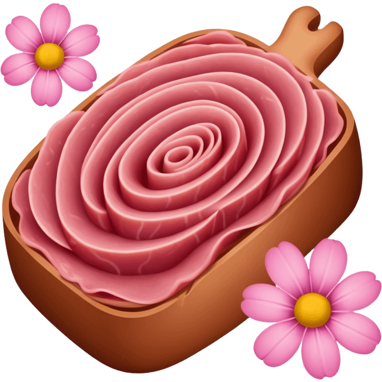 bologna meat pink flowers emoji