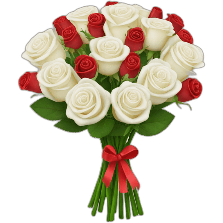 White rose bouquet with kitkat chocolates  emoji