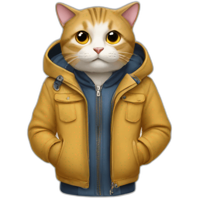 Cat wearing jacket  emoji