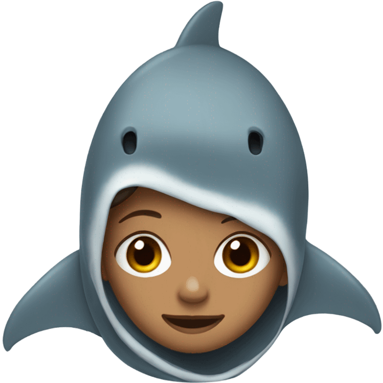 Girl with shark blanket emoji