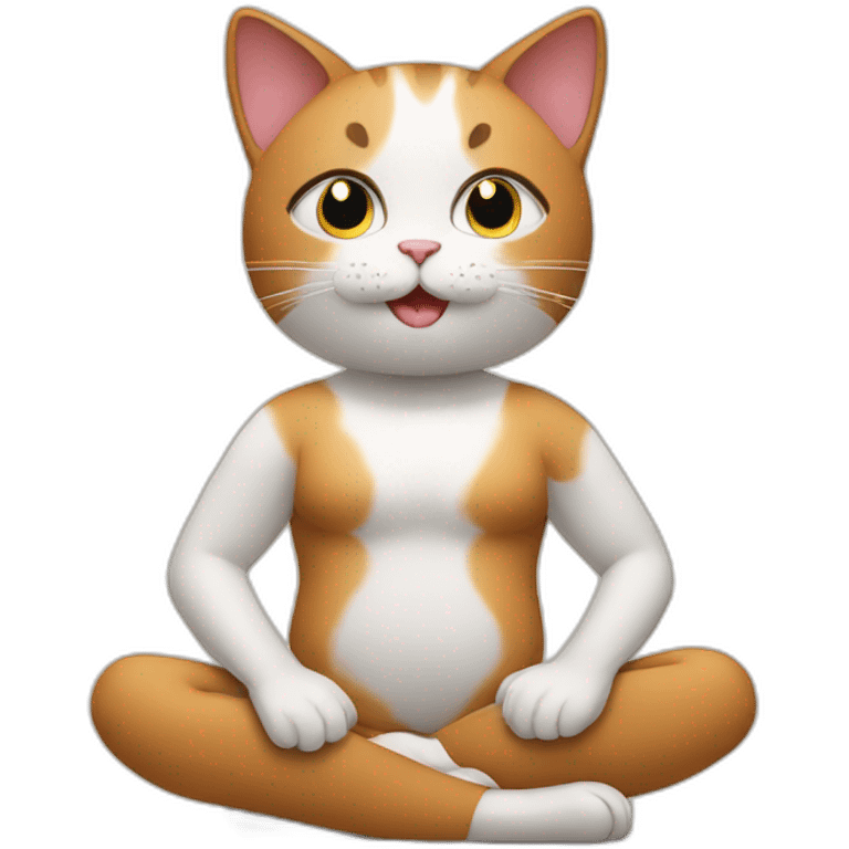 cat yoga emoji