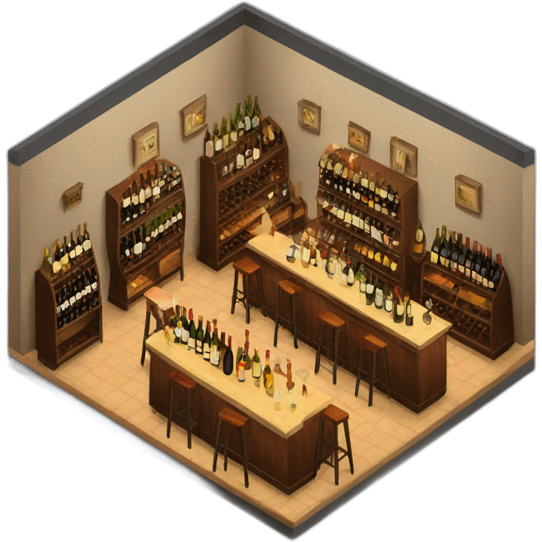 Wine bar isometric emoji