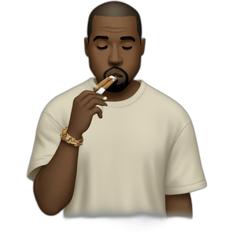 kanye west smoking a cig emoji