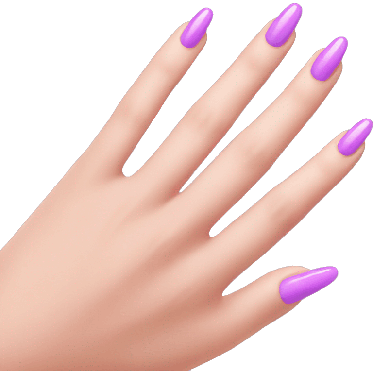 pink nails, 5 fingers purple skin emoji