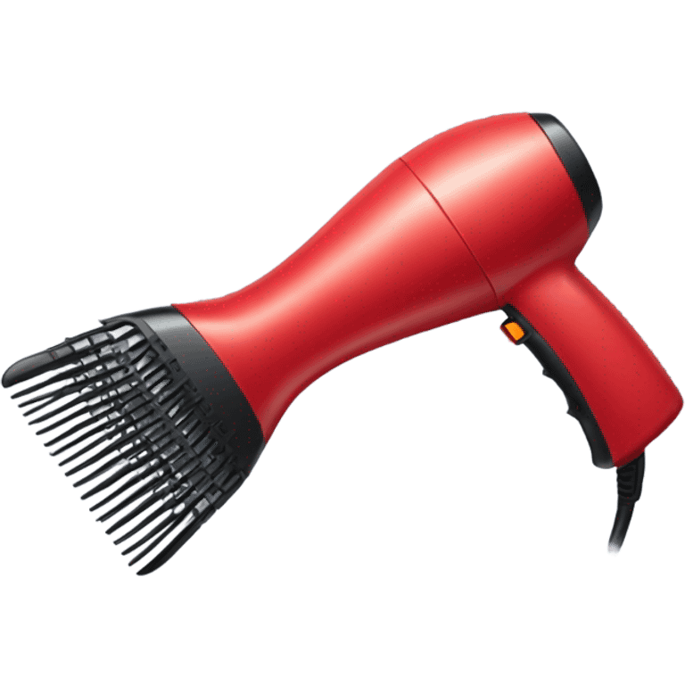 hair dryer and comb red color emoji