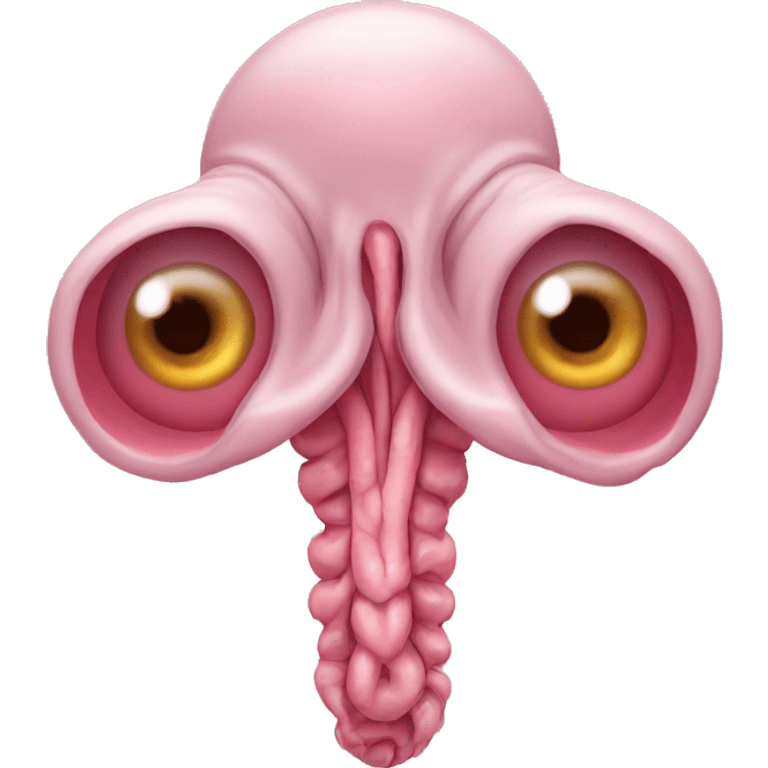 uterus with fallopian tubes with eyes  emoji