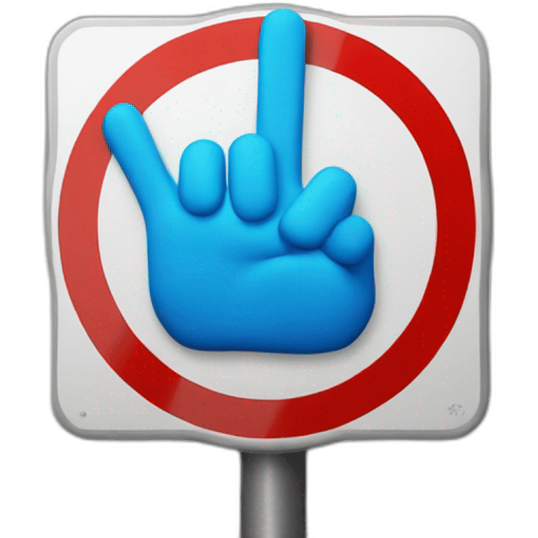 Hand icon stopped by a stop sign or barrier emoji