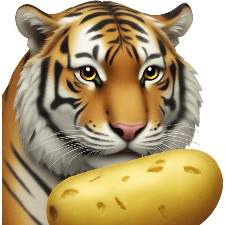 Tiger eating a potato  emoji