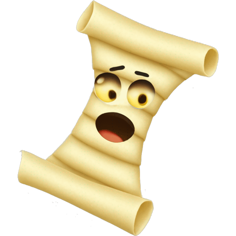 Farfalle noodle with silly face emoji