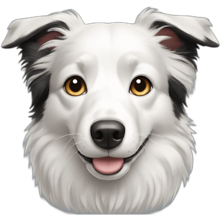 black and white short hair border collie emoji