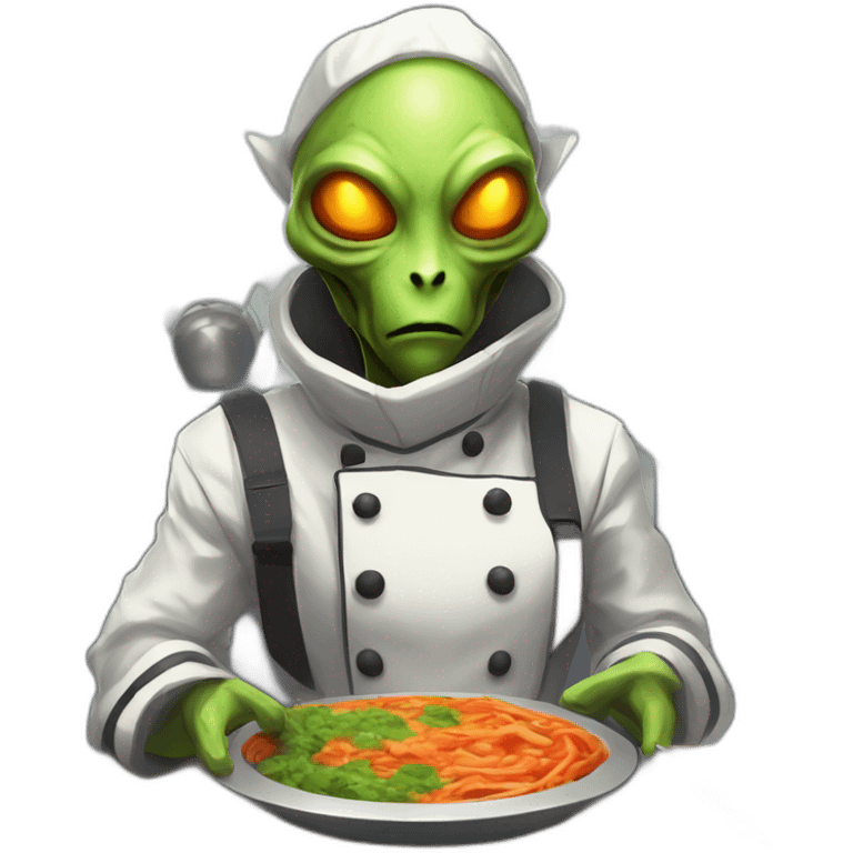 alien chef scifi roguelike rpg style inspired by slay the spire digital art emoji