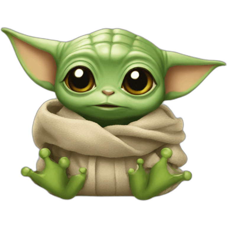 Babyyoda and frog emoji