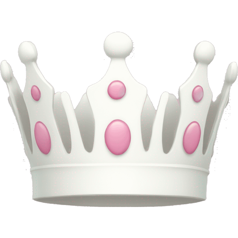 White and pastel pink crown emoji