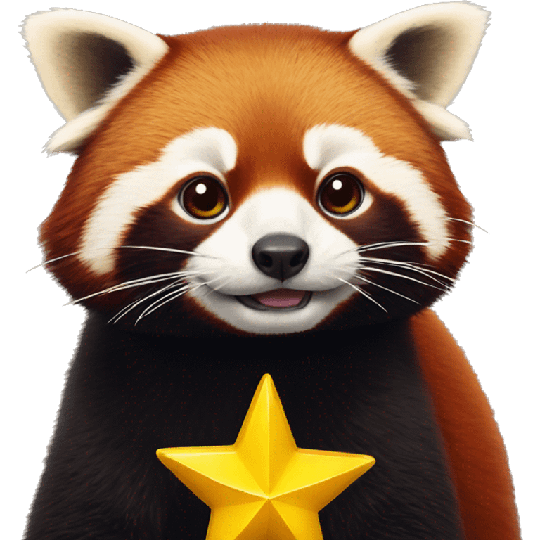 red panda with a yellow star emoji