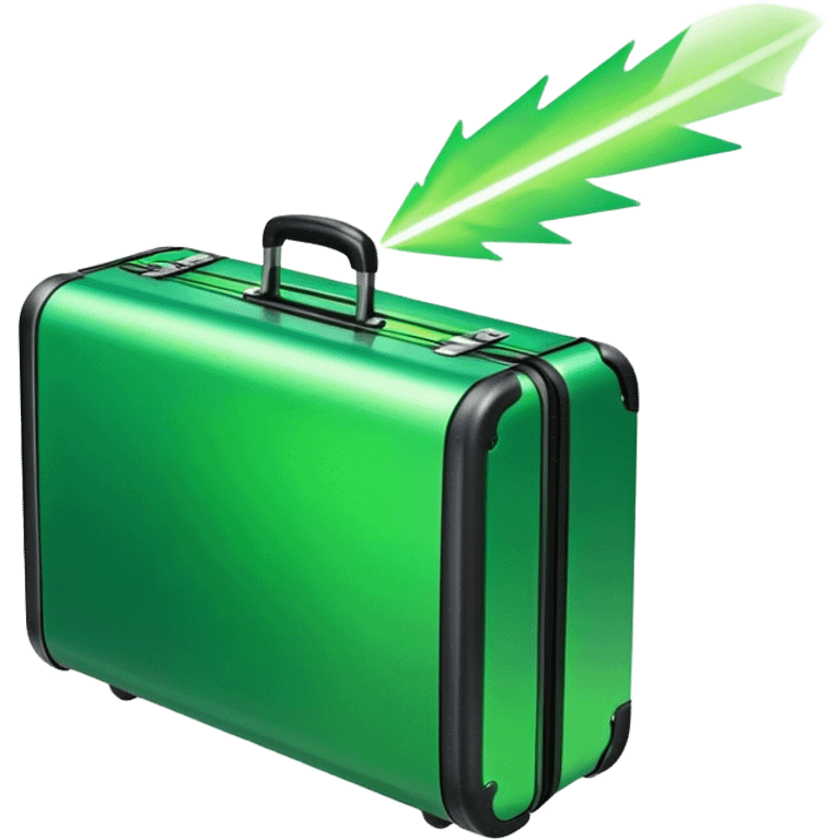 suitcase and green laser emoji