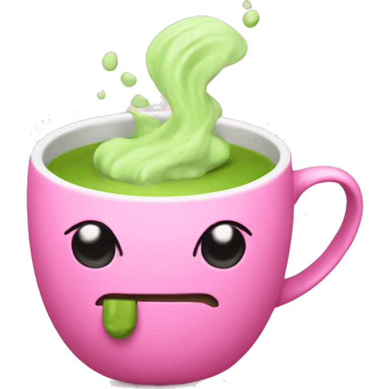 Hot Matcha in a pink mug emoji