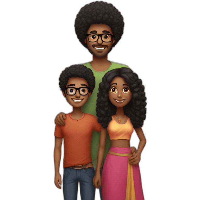 indian-guy-with-glasses-and-black-girl-with-afro-couple emoji