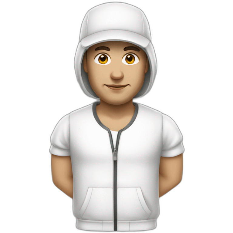 gopnik in a white sport suit emoji