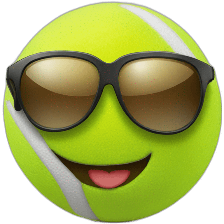 tennis ball in sunglasses smiling emoji