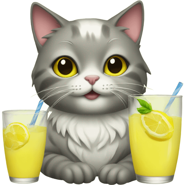 Cat drinking lemonade  emoji