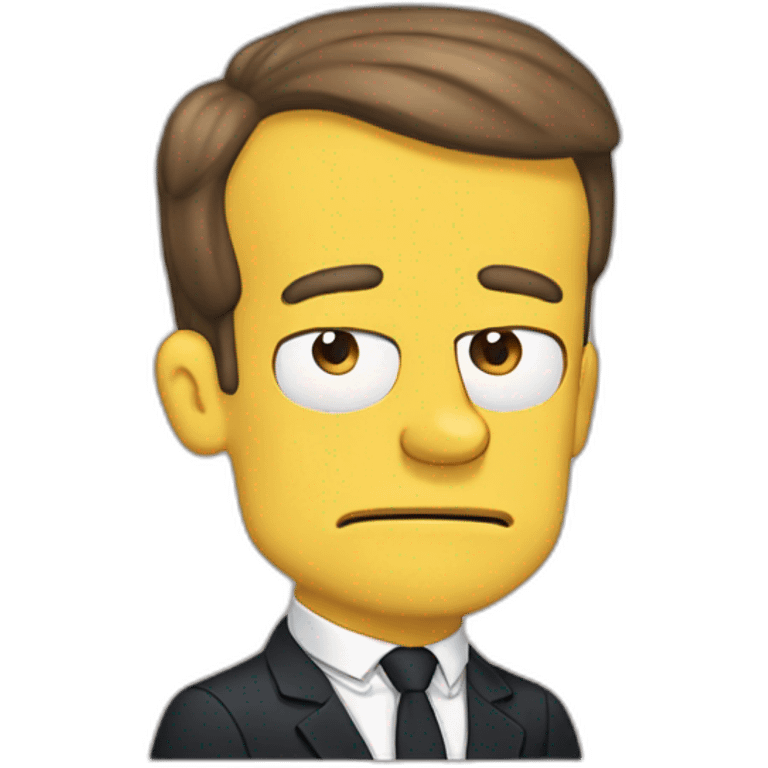 Emmanuel Macron with the Simpson style emoji