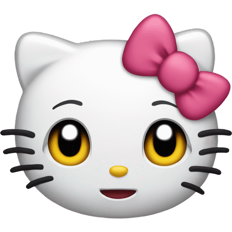 hello kitty with a duh face expression  emoji