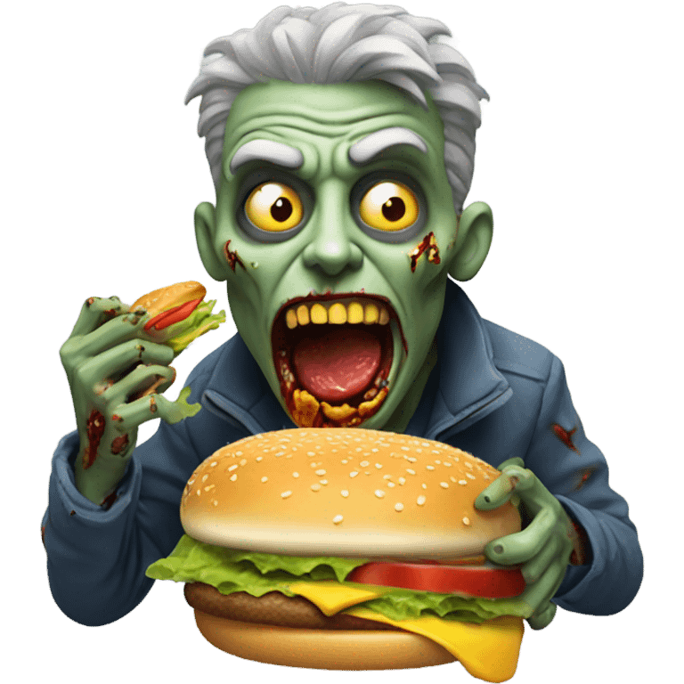 Zombies eating burger  emoji