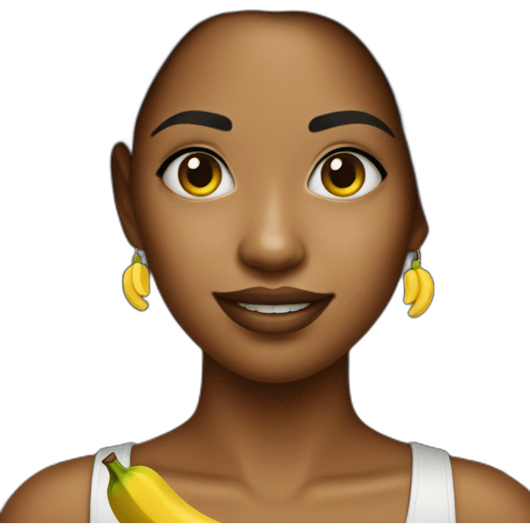 Girl with banana earrings emoji