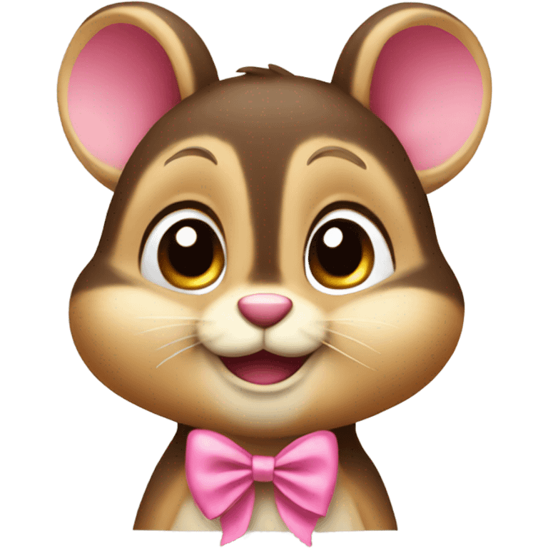 Chipmunk with pink bow emoji