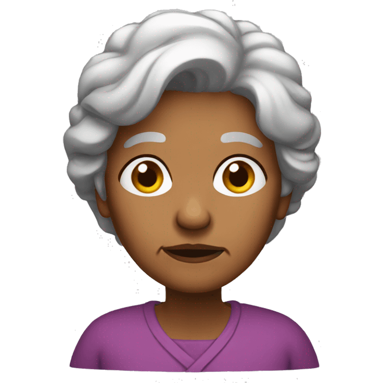 Brown granny + disappointed  emoji