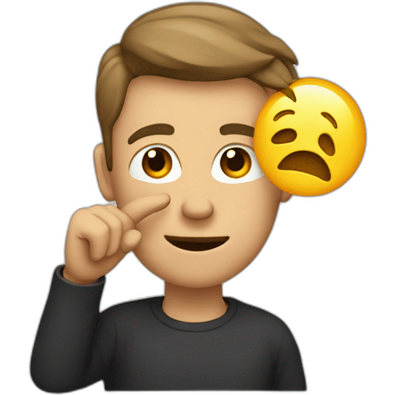 Men which make a L with his finger on in head emoji