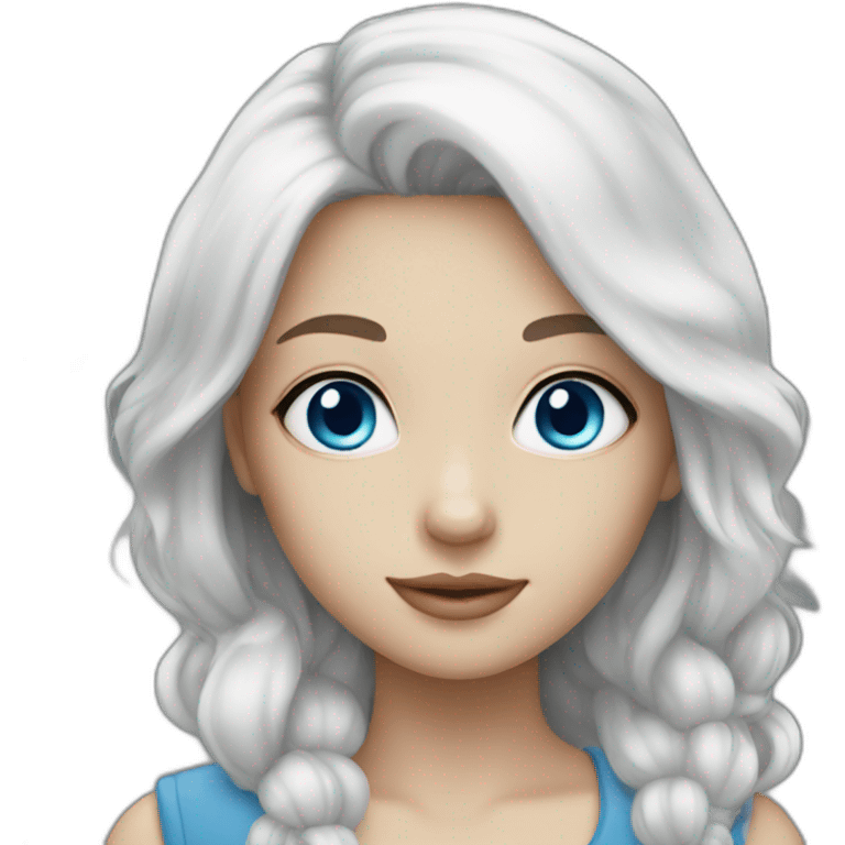 Girl blue eyes and white hair  emoji