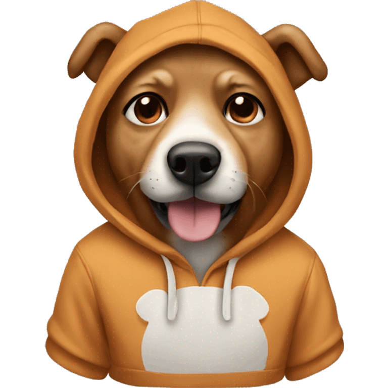 Dog wearing a bear hoodie emoji