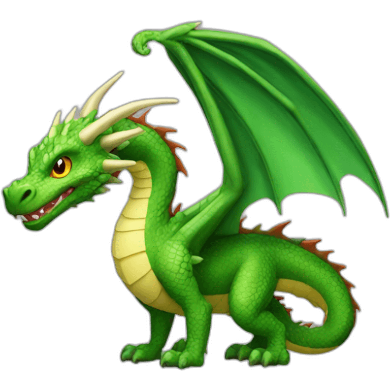 christmas green dragon in full growth emoji