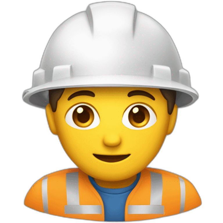 trabajador con casco de seguridad asombrado  emoji