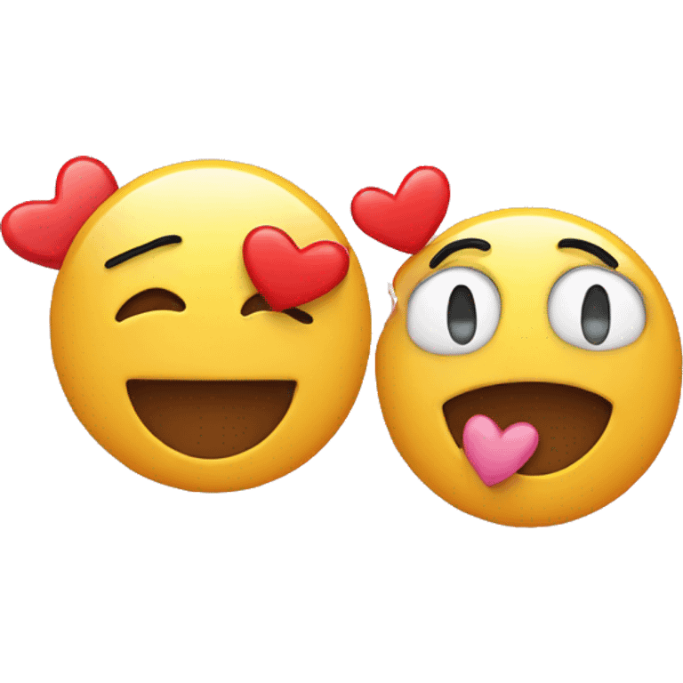 exhausted emoji and smiling emoji with 3 hearts combined emoji