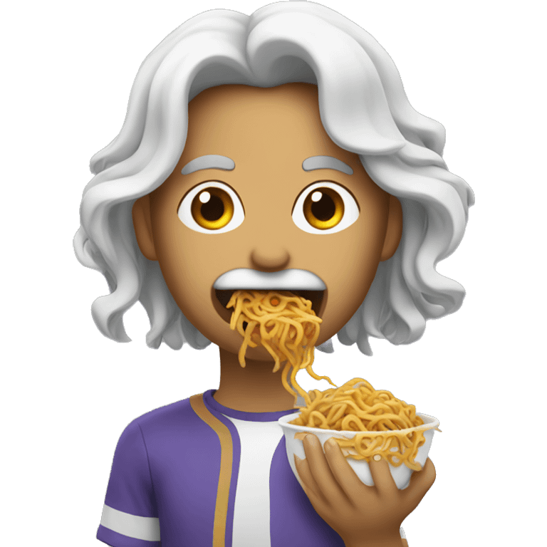 Eating Chow mein  emoji