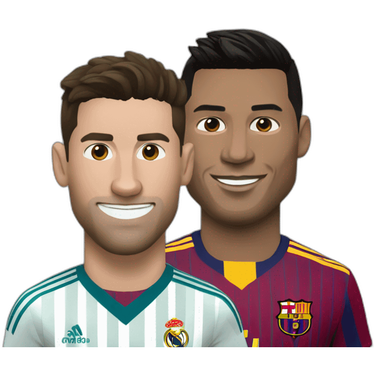 Ronaldo câlin Messi emoji