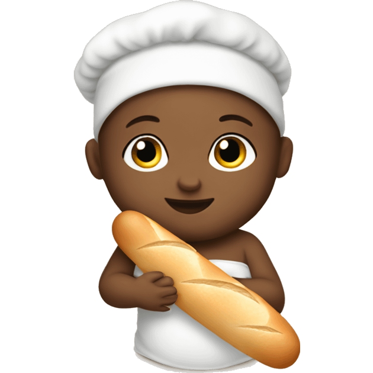 French newborn holding baguette emoji