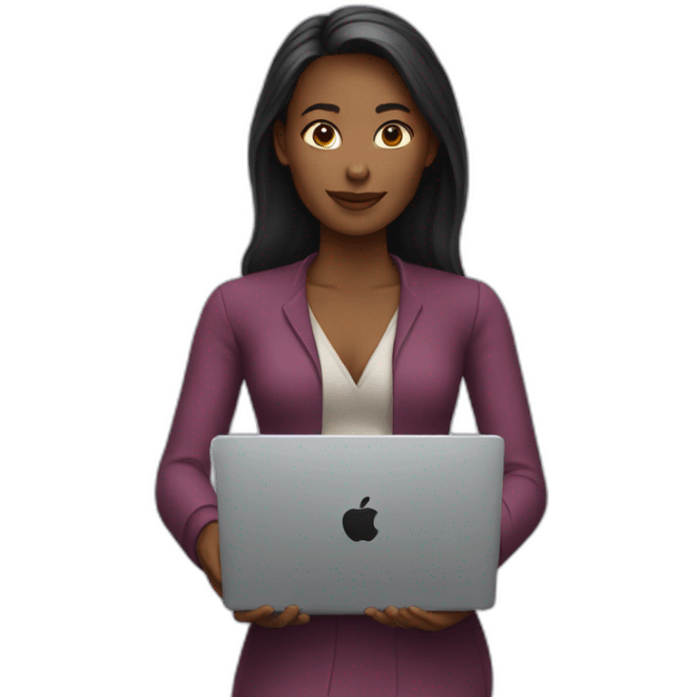 woman with laptop apple emoji