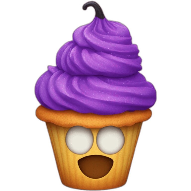 Happy Halloween cupcake emoji