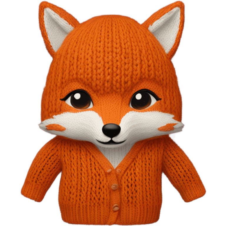 Knit sweater with fox emoji