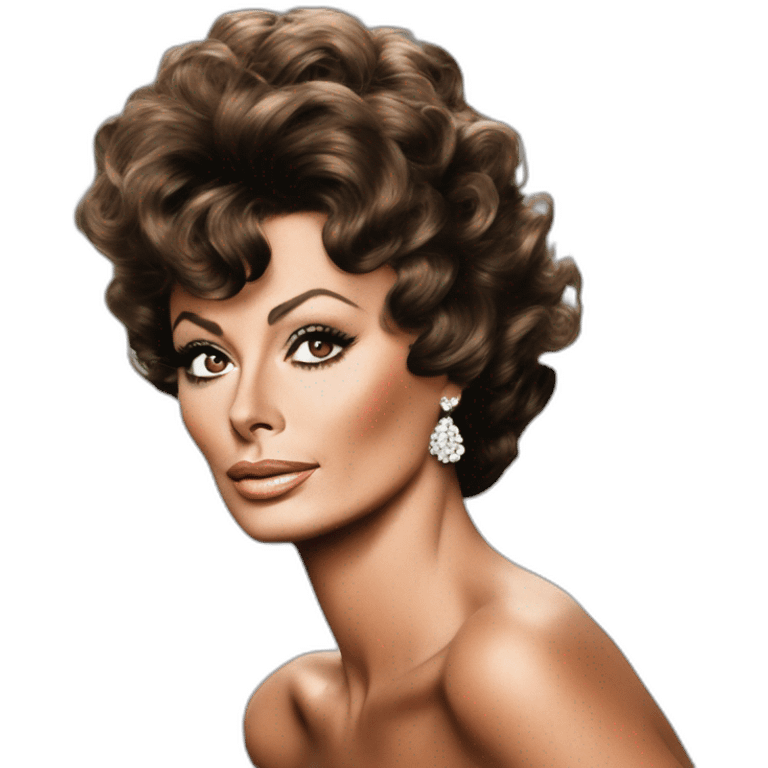 Sophia Loren black curls fringe emoji