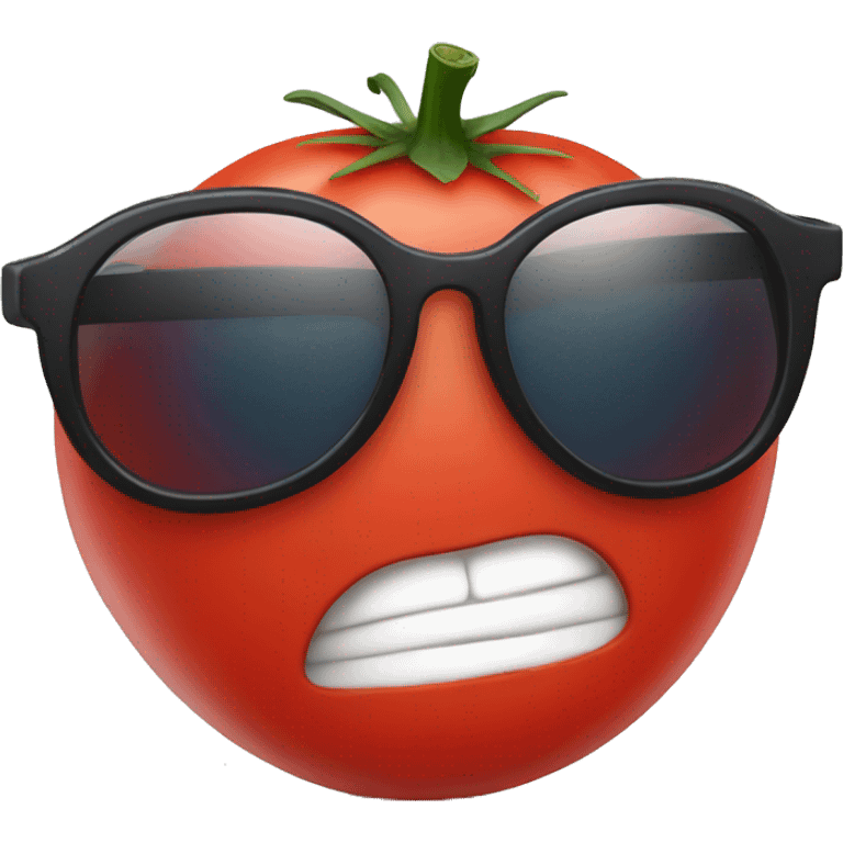 a tomato wearing sunglasses emoji