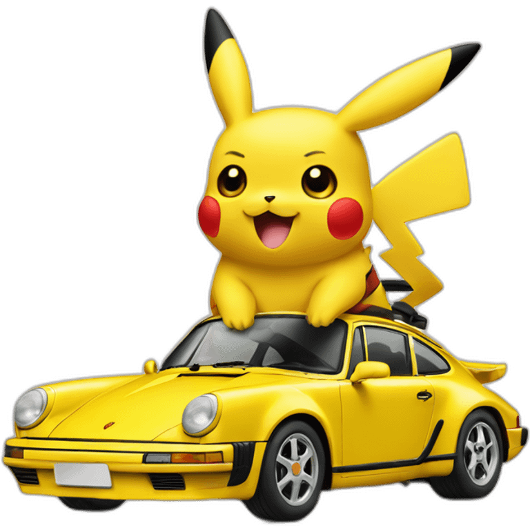 pikachu in a Porsche emoji